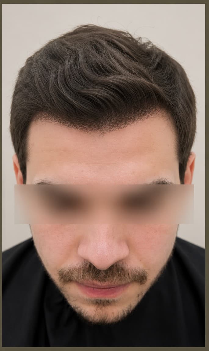 Paciente depois do transplante capilar
